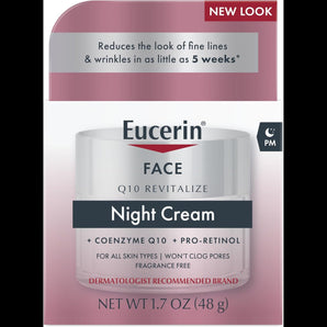 Eucerin, Face, Q10 Revitalize, Night Cream, Fragrance Free, 1.7 fl oz (48 g)